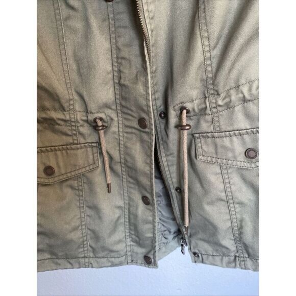 ONLY Blue Denim Military Field Utility Anorak jacket Sz M Drawstring Capsule - Picture 5 of 10